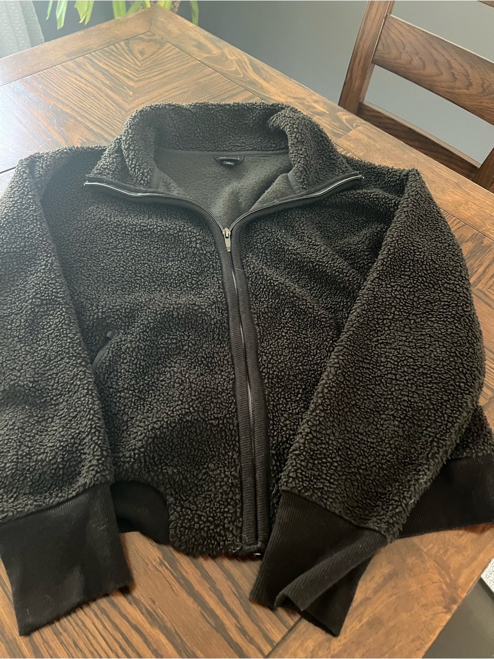 All in Motion Women's Fleece Sweatshirt Black M 1/4 Zip Mock Neck Solid # 689